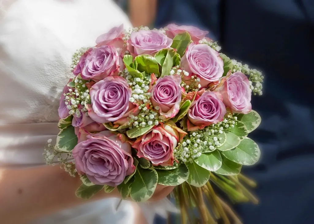 Lavender rose bridal bouquet